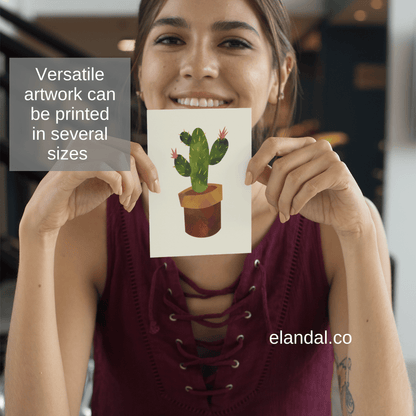 Printable Cactus Wall Art Boho Home Office Decor for Cacti Lovers Set of Three