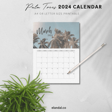 Load image into Gallery viewer, 2024 Printable Palm Tree Vertical Calendar