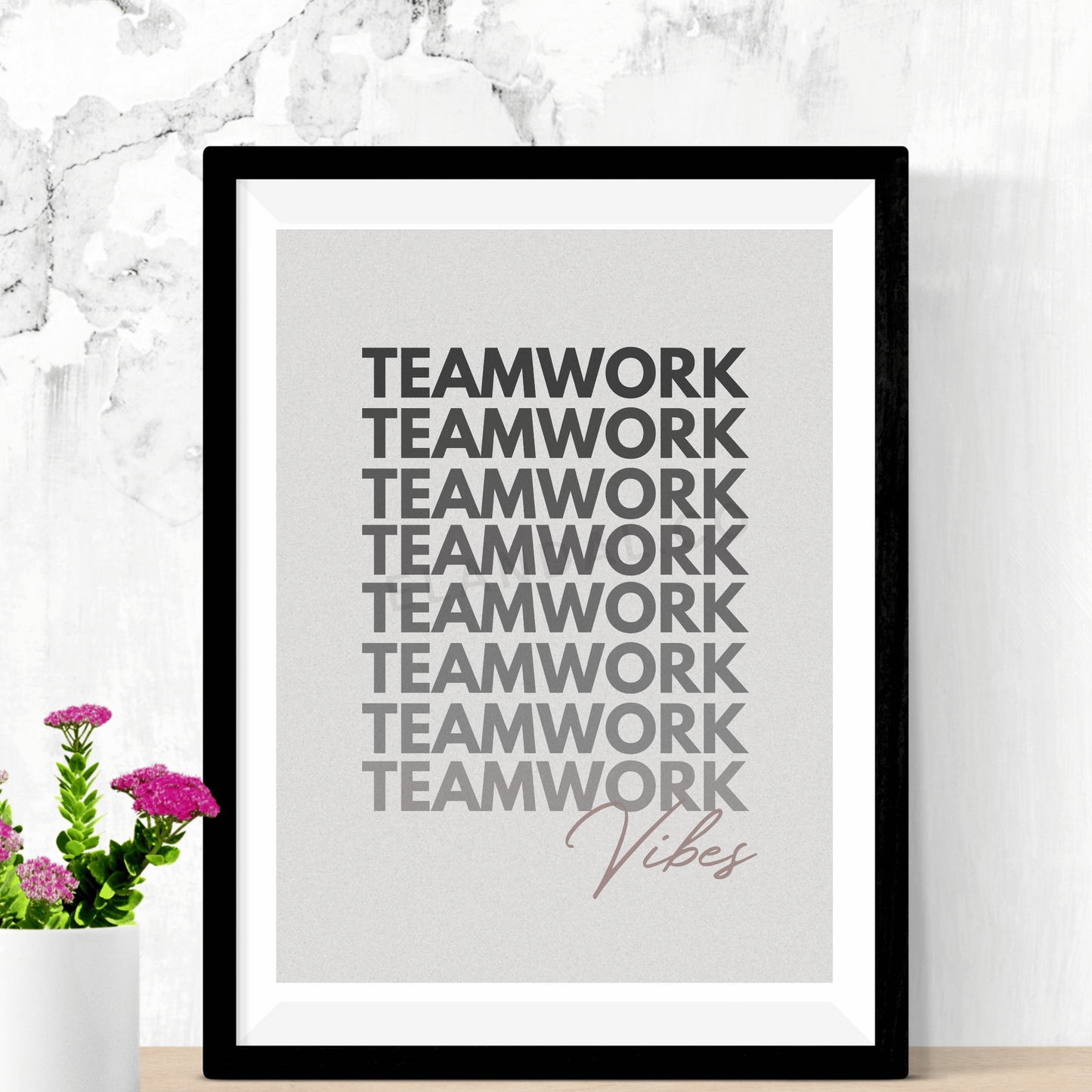 Póster imprimible de trabajo en equipo, decoración de cubículos/oficinas, arte de pared para la oficina, regalo para compañeros de trabajo/jefes, póster de descarga digital, imprimible inspirador