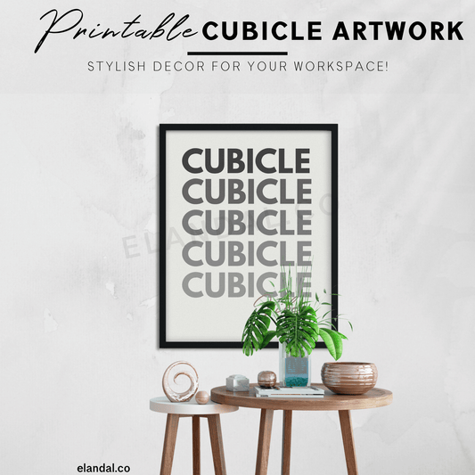 Cubicle Vibes - Decoración imprimible para cubículos de oficina, arte mural para la oficina, regalo para compañeros de trabajo, póster de descarga digital, letrero para cubículos o oficinas