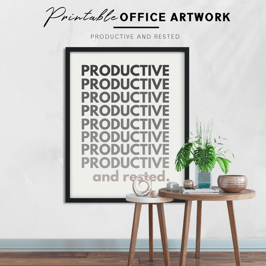 Arte de pared imprimible, decoración de oficinas y cubículos, de AF productivo