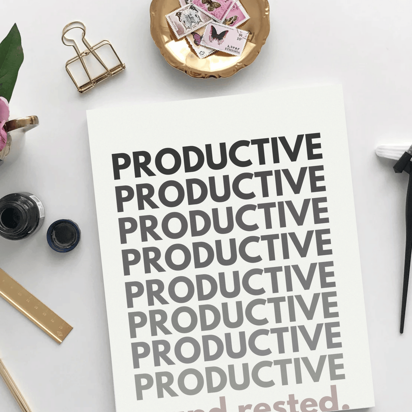 Póster impreso sin marco Productive AF, disponible en 5 tamaños, decoración artística para cubículos de oficina