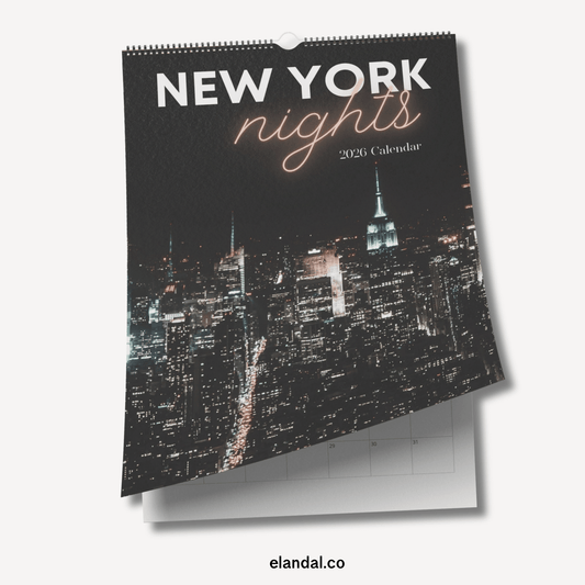 2026 New York Nights Vertical Print Wall Calendar