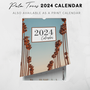 2024 Printable Palm Tree Vertical Calendar