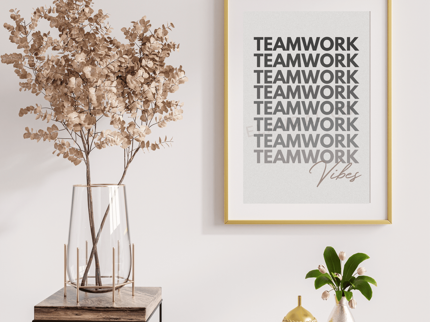 Póster imprimible de trabajo en equipo, decoración de cubículos/oficinas, arte de pared para la oficina, regalo para compañeros de trabajo/jefes, póster de descarga digital, imprimible inspirador