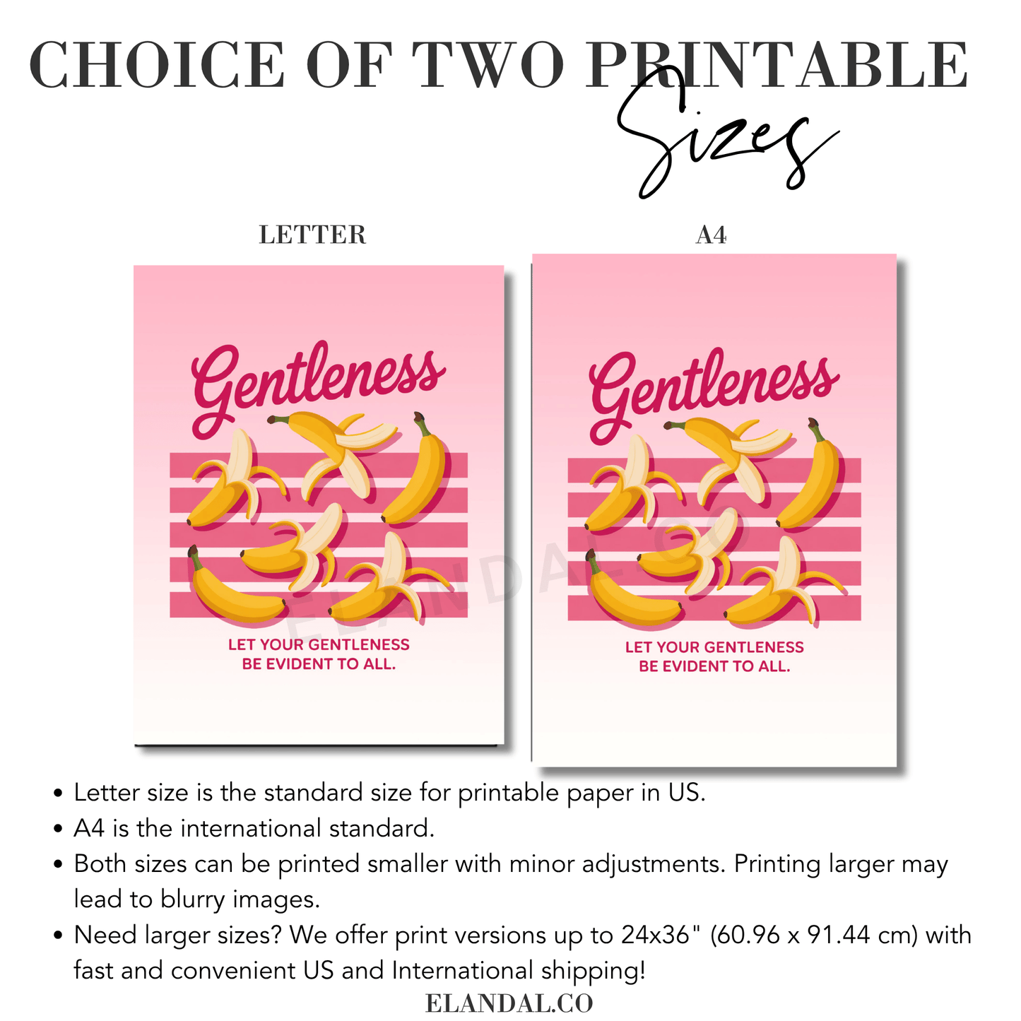 Printable Gentleness Evident Inspirational Wall Art