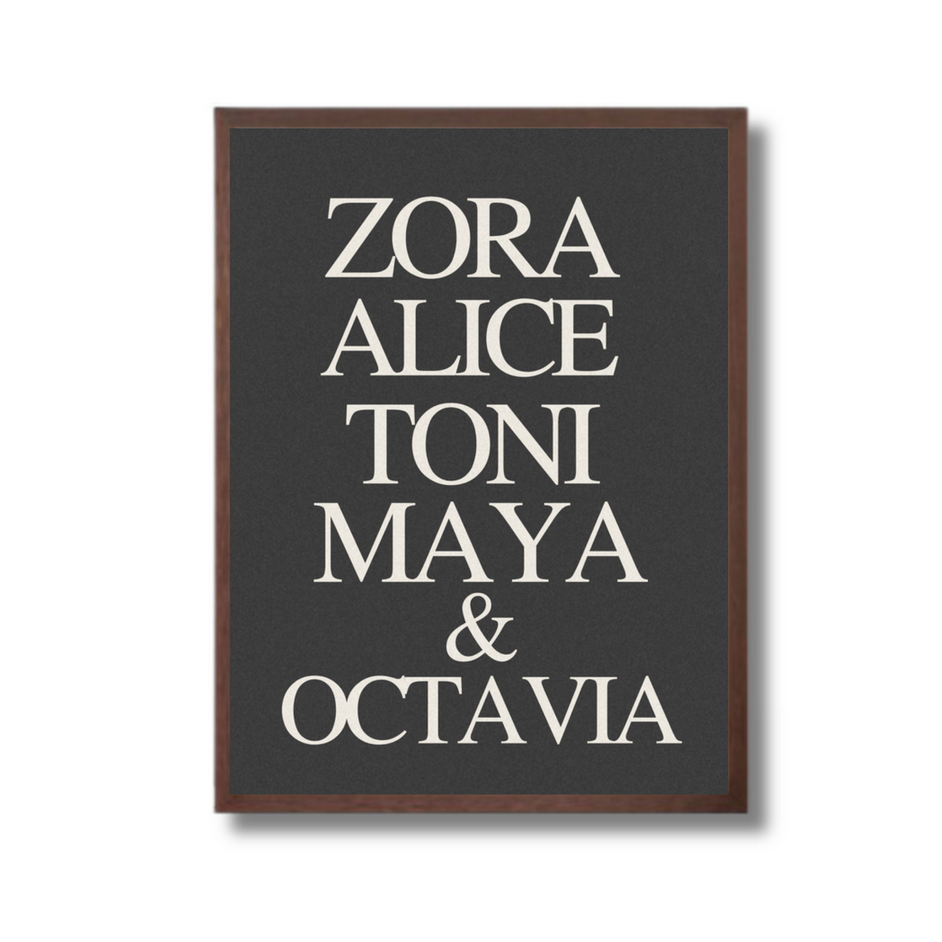 Walnut Framed Black Woman Writers Artwork from El and Al Co. 
