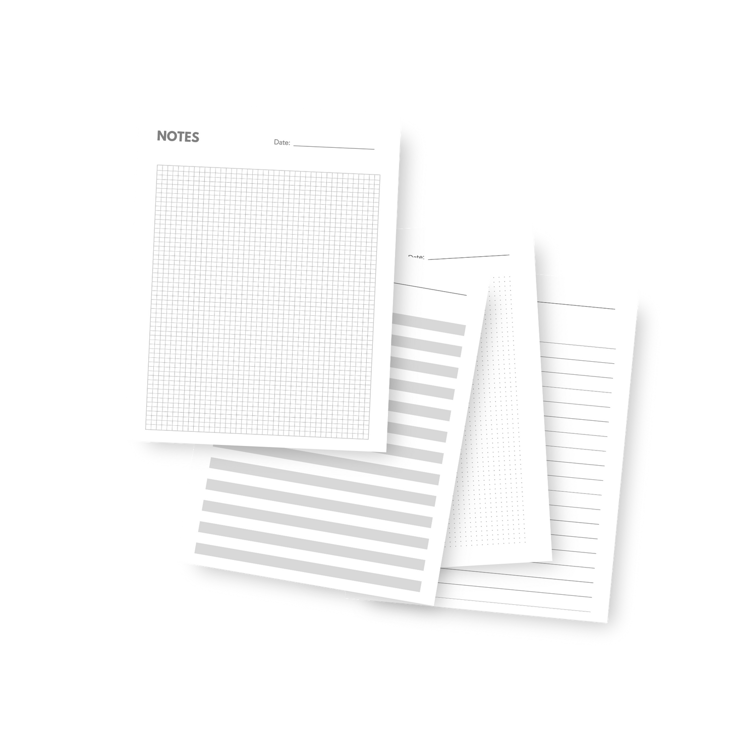 Insertos de papel para notas imprimibles tamaño A5