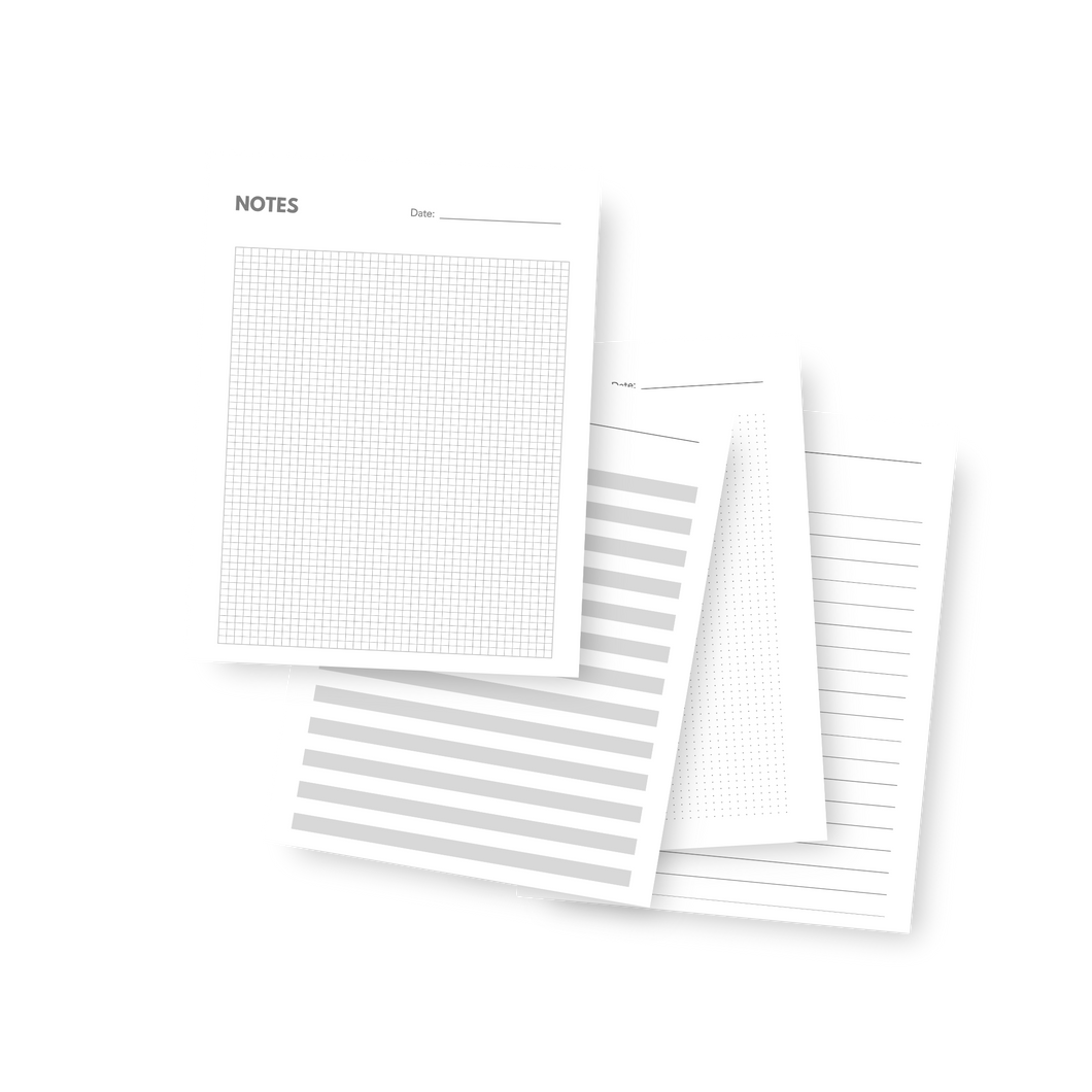 A5 Printable Note Paper Inserts