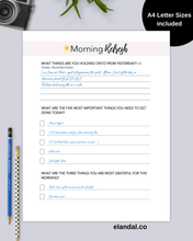 Load image into Gallery viewer, Morning Refresh Sheet: Self-Care Daily Planner Insert | Gratitude Journal | Task and To-Do List