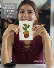 Load image into Gallery viewer, Printable Cactus Wall Art | Boho Home Office Decor for Cacti Lovers | Succulent Art Gift | Set of Three A4 Letter and Poster Sizes Included