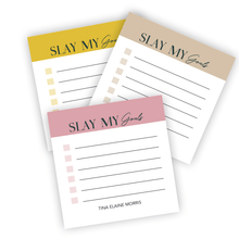 Load image into Gallery viewer, Slay My Goals Personalized Sticky Notes/ 3x3 in Assorted Colors Adhesive Notes
