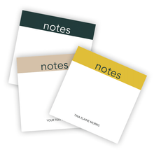 Load image into Gallery viewer, Personalized Notes, Sticky Notes, 3x3 in. Adhesive Notepads Assorted Colors