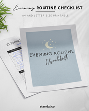 Load image into Gallery viewer, Printable Evening Routine Checklist for Creating a Bedtime Routine