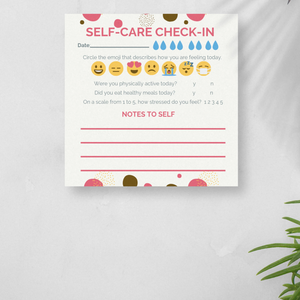 Self-Care Sticky Notes/ 3"x 3" Adhesive Note Pads for Productivity and Mood Tracking