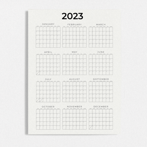 2023 Minimalist Planning Poster Calendar with Laminated Option