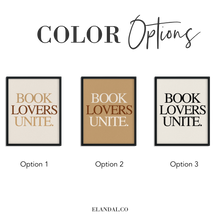 Load image into Gallery viewer, Book Lovers Unite Framed Poster Print