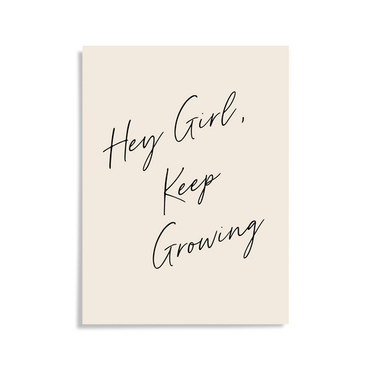 Póster inspirador sin marco "Hey Girl, Keep Growing", disponible en 5 tamaños, decoración artística para cubículos de oficina