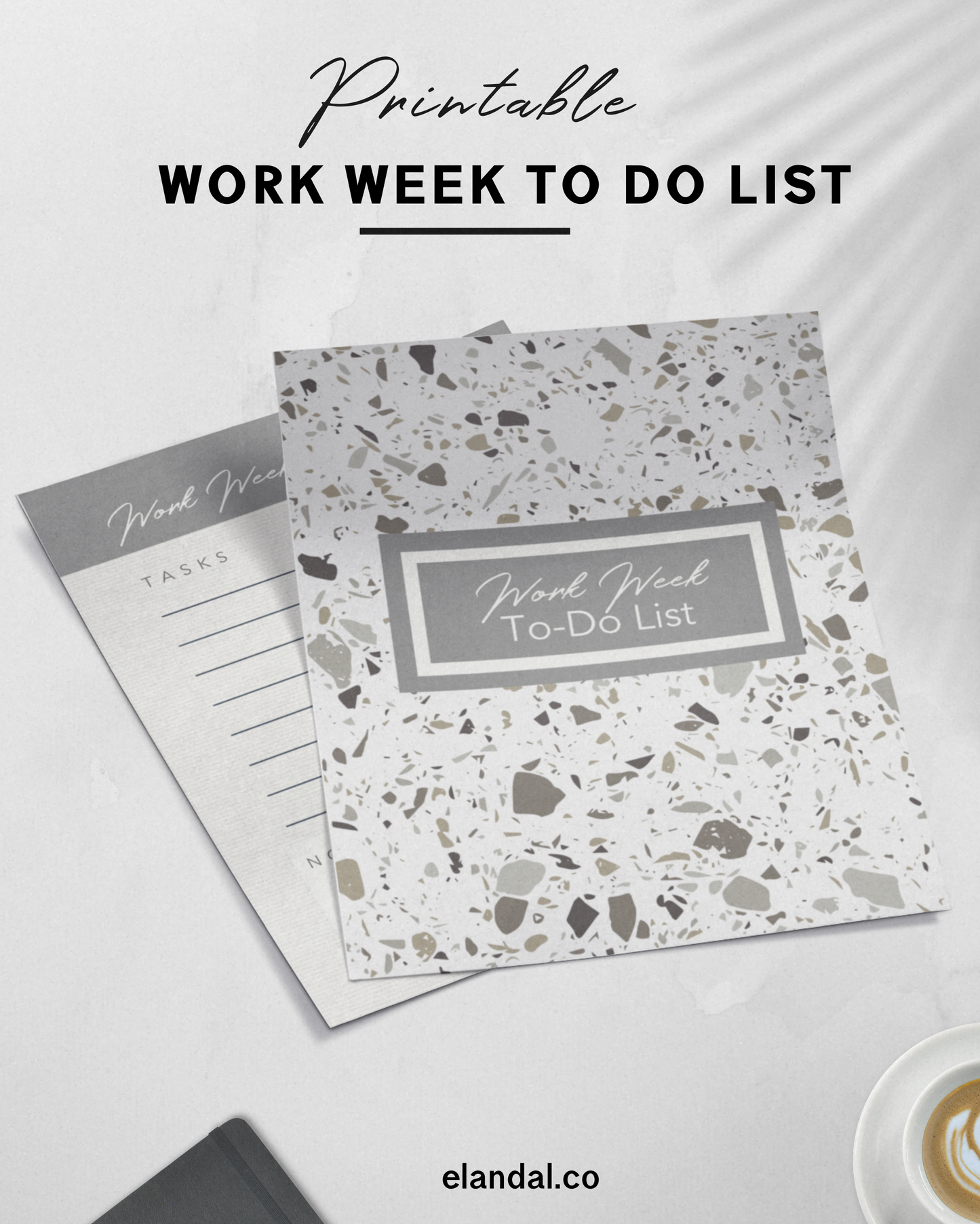 Lista de tareas imprimible para la semana laboral Recurso de planificación de la productividad
