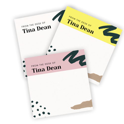 Personalized Sticky Notes for the Office with Minimal Abstract Design