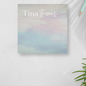 Personalized Watercolor Sticky Notes - Custom Office Stationery