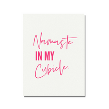 Load image into Gallery viewer, Namaste in My Cubicle Pink Special Edition Unframed Print Poster