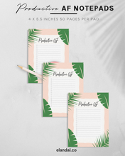 Load image into Gallery viewer, Productive AF Banana Leaf Design Mini Notepads, 4&quot; x 5.5&quot; in