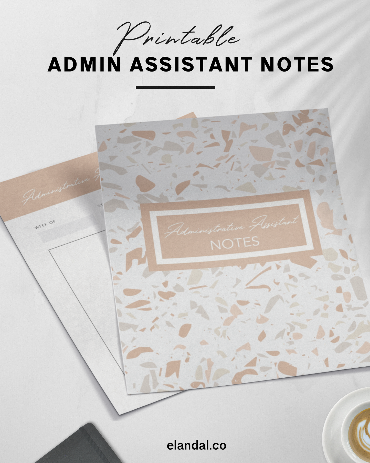 Planificador de notas para asistente administrativo, papel imprimible, tamaño carta