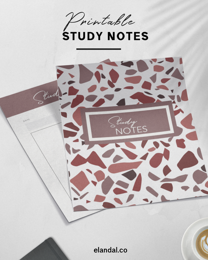 Printable Study Note Taking Paper