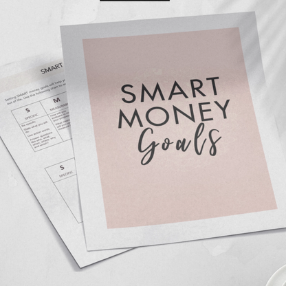 Recurso imprimible de planificación financiera y presupuesto con objetivos SMART Money