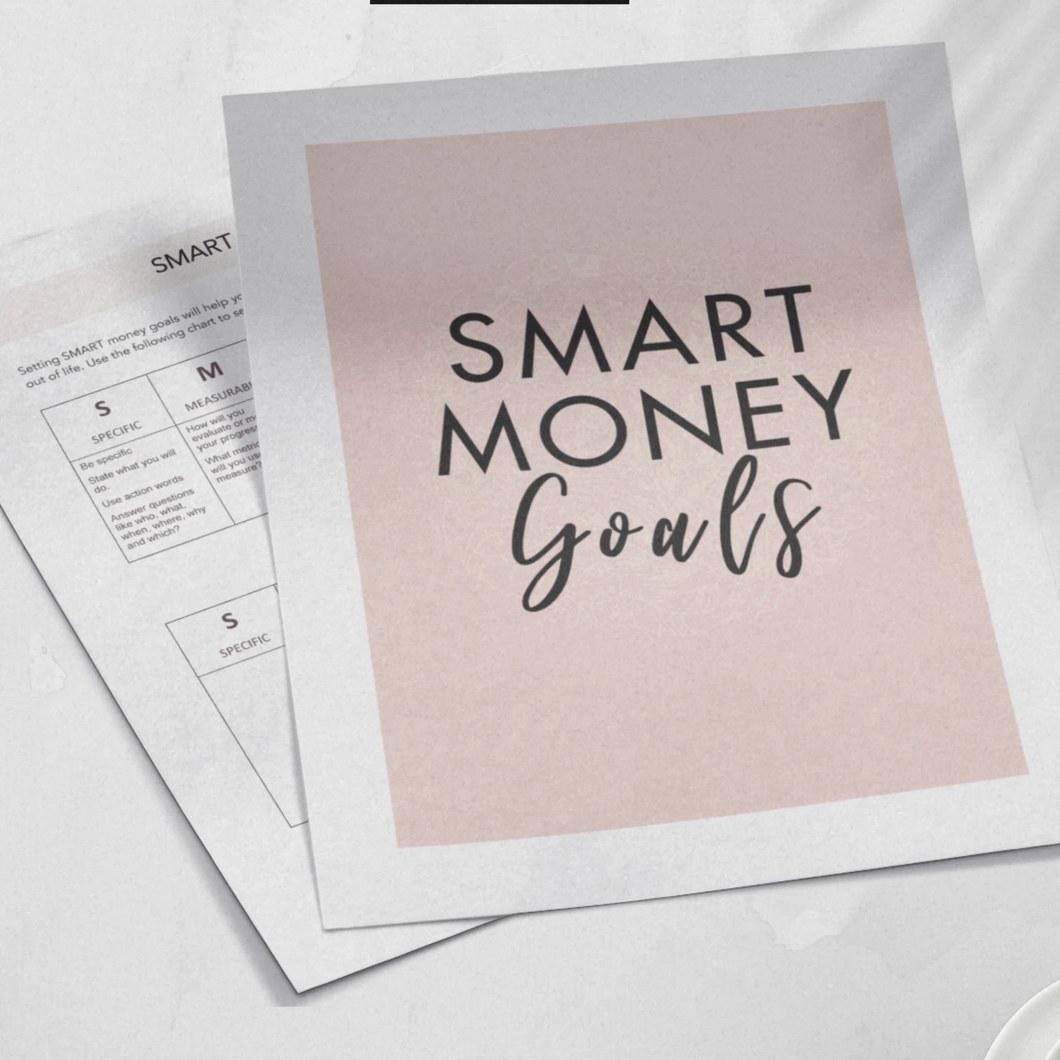 SMART Money Goals Budgeting Printable| Financial Goal Setting Worksheet - Letter Size Instant Download