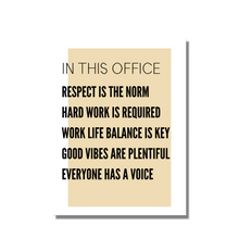 Load image into Gallery viewer, Office Culture Print Poster Motivational  Workplace Wall Art - Minimalist Office and Conference Room Decor