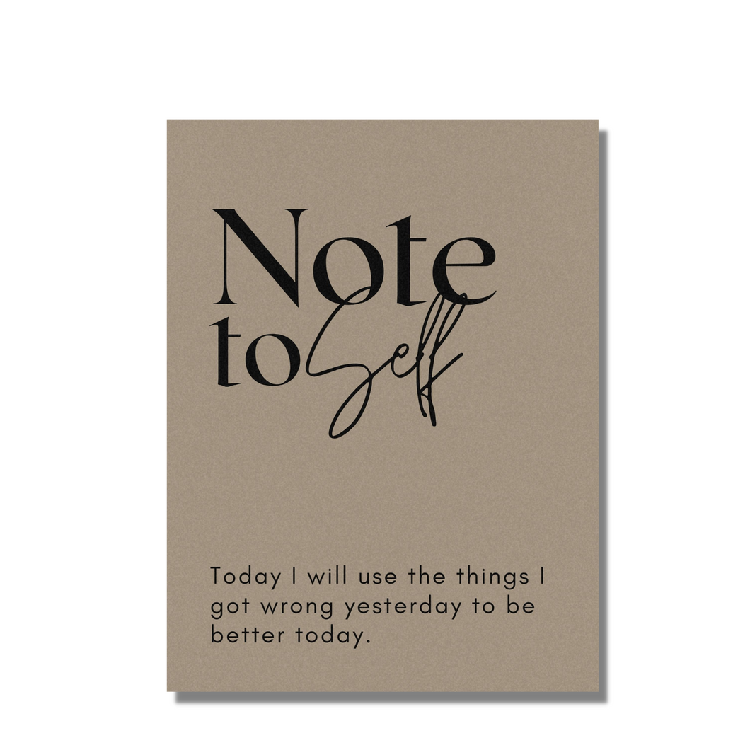 Note to Self: Better Today Motivational Print Poster for the Office