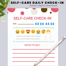 Load image into Gallery viewer, FREE Self-Care Printable Planner Insert Stress Relief and Mood Tracker