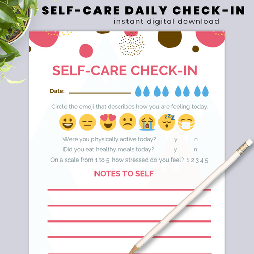 FREE Self-Care Printable Planner Insert Stress Relief and Mood Tracker