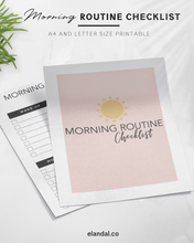 Load image into Gallery viewer, Morning Routine Printable Checklist, Daily Planner Insert, Habit Formation List
