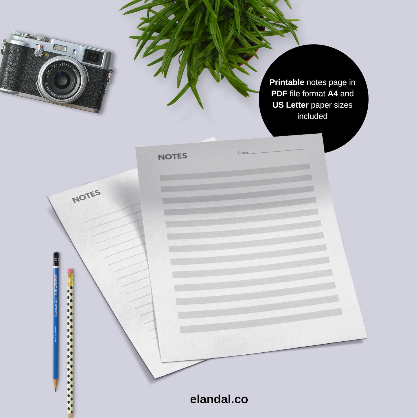 Printable Note Paper Bundle for Print and Digital Planners
