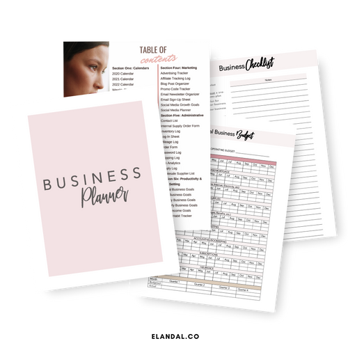 Deluxe Printable/Digital Business Planner: 70+ Pages of Resources (Financial, Marketing, Social Media, Goal Setting Tools)