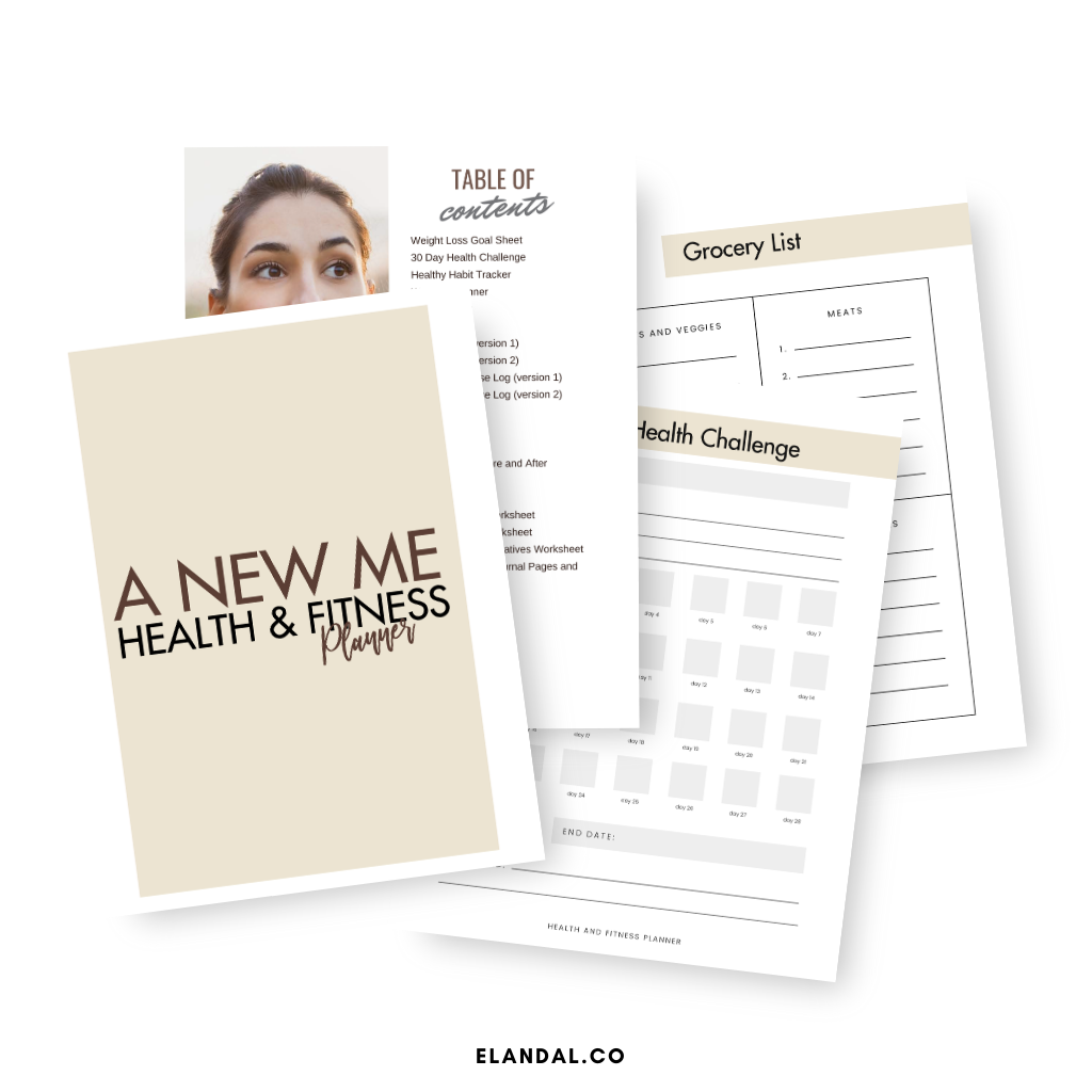 Printable Health and Fitness Planner, 40+ Pages of Wellness Planning for Weight Loss, Nutrition, and Habit Formation