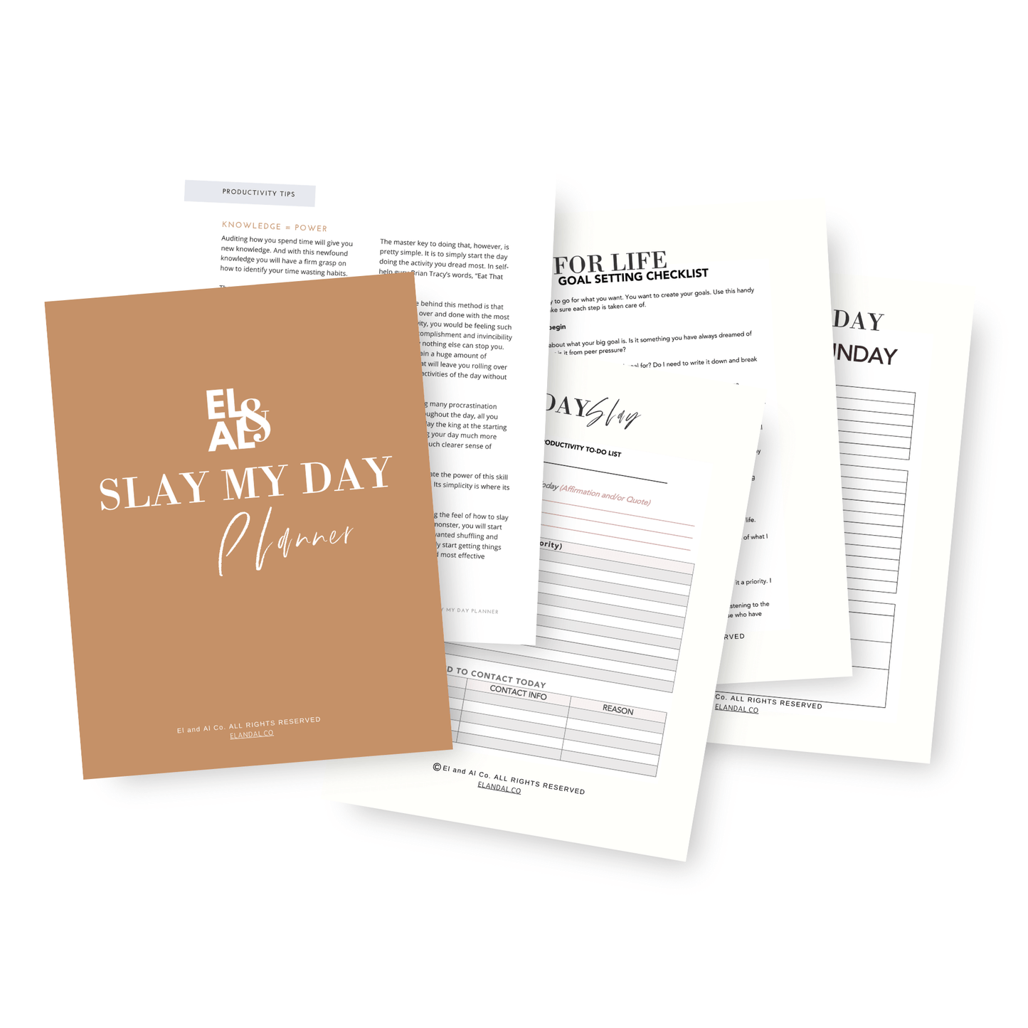 Slay My Day: Planificador imprimible para productividad, gestión de proyectos y formación de hábitos