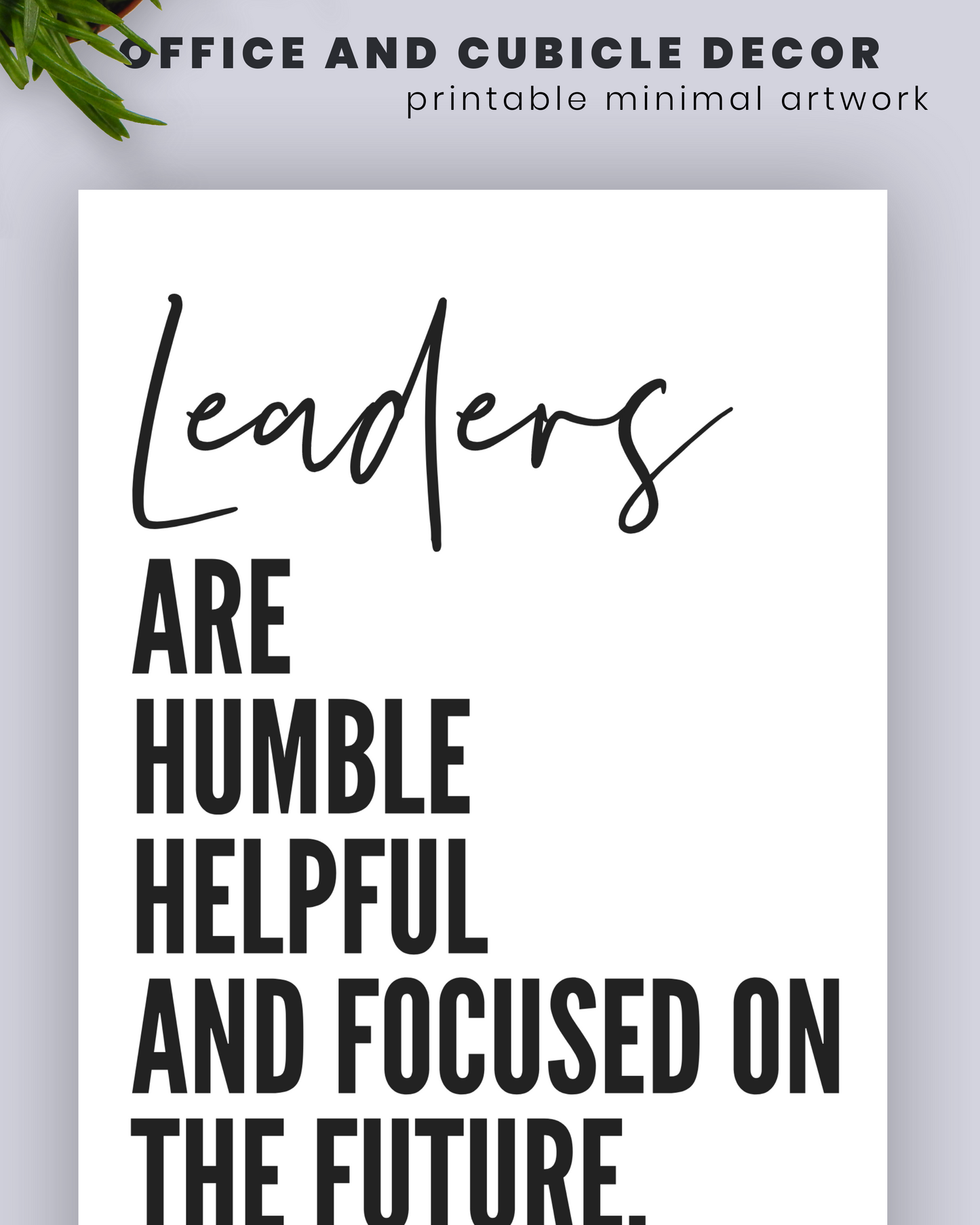 Decoración de pared imprimible con cita de liderazgo | Póster con cita inspiradora para la oficina | Regalo inspirador para el jefe | Póster para descargar en formato digital