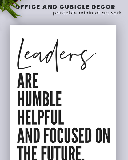 Decoración de pared imprimible con cita de liderazgo | Póster con cita inspiradora para la oficina | Regalo inspirador para el jefe | Póster para descargar en formato digital