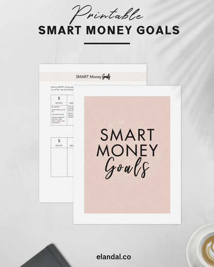Recurso imprimible de planificación financiera y presupuesto con objetivos SMART Money