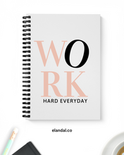 Load image into Gallery viewer, Work Hard Everyday Notebook, Cute Spiral Notebook for the Office