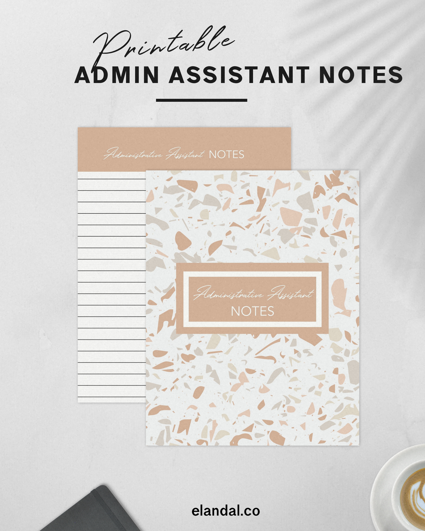 Planificador de notas para asistente administrativo, papel imprimible, tamaño carta
