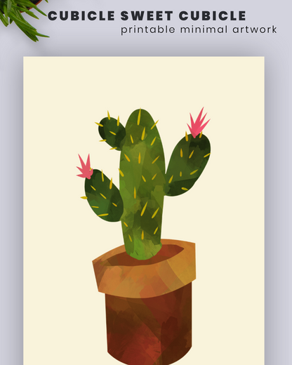 Printable Cactus Wall Art Boho Home Office Decor for Cacti Lovers