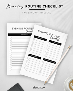 Printable Evening Routine Checklist for Creating a Bedtime Routine