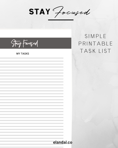 FREE Stay Focused Printable To-Do List | Productivity Planner Pages