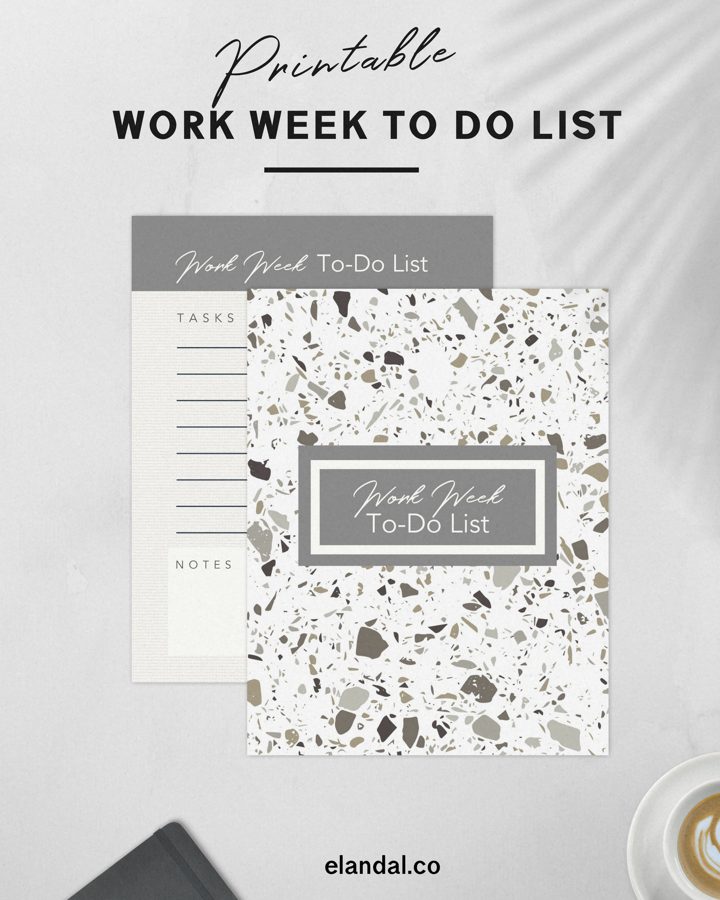 Lista de tareas imprimible para la semana laboral Recurso de planificación de la productividad