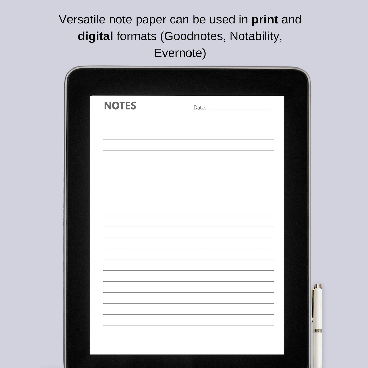 Printable Note Paper Bundle for Print and Digital Planners